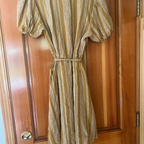 Universal Thread Mustard Yellow Midi Dress with White Stripes - Picture 3 of 6